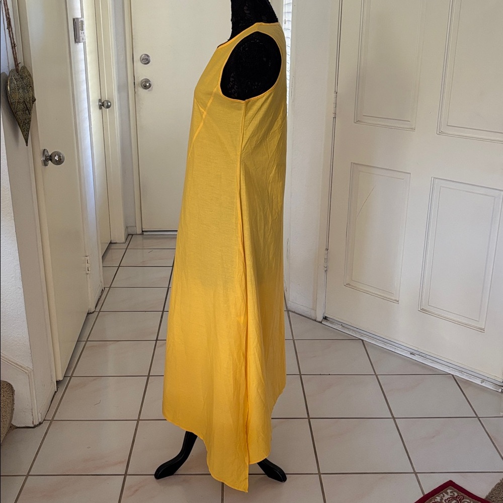 Yellow Sleeveless Asymmetrical Dress Size M/L - Picture 6 of 7